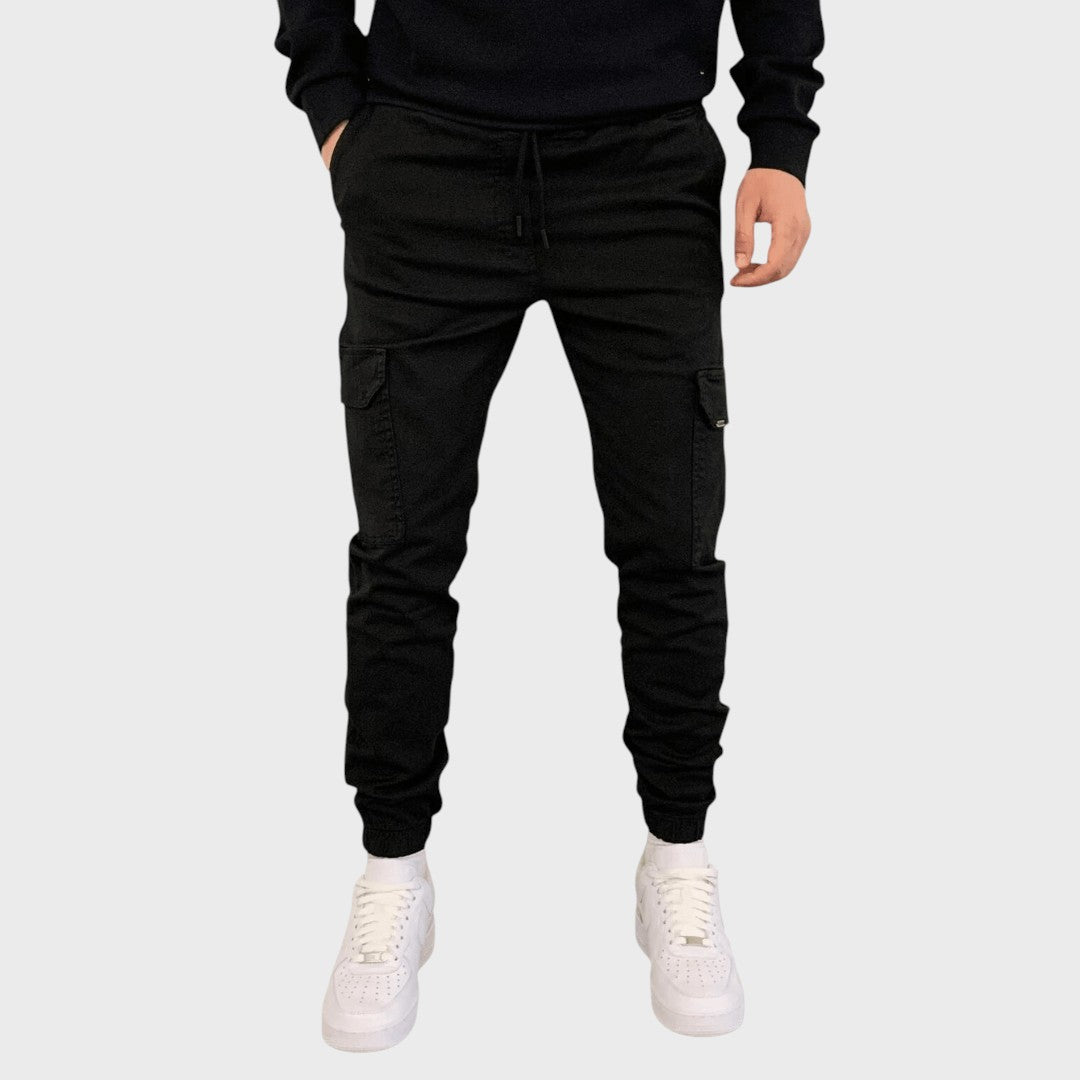 Bruno - Męskie spodnie cargo z elastycznym pasem