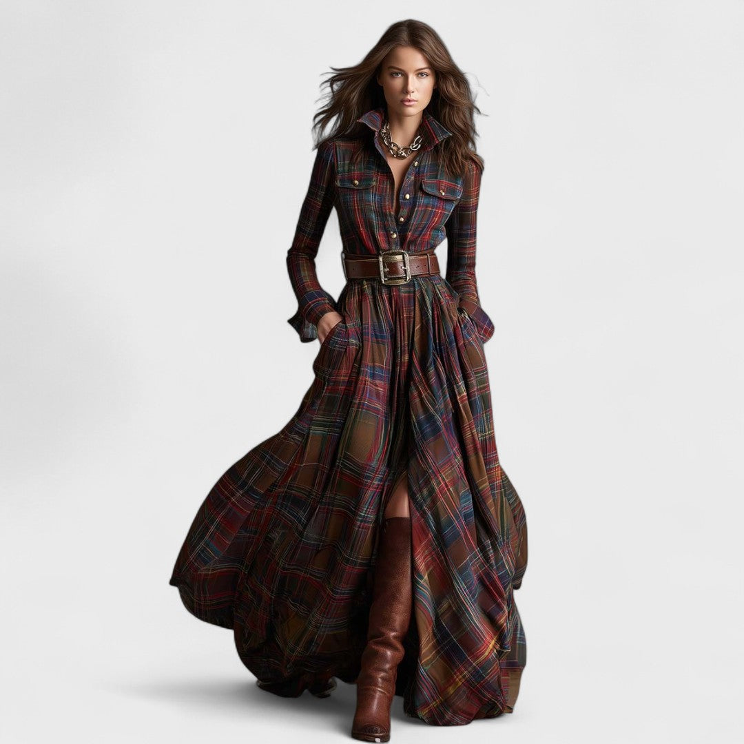 Scarlett - Sukienka Koszulowa z Paseczkiem