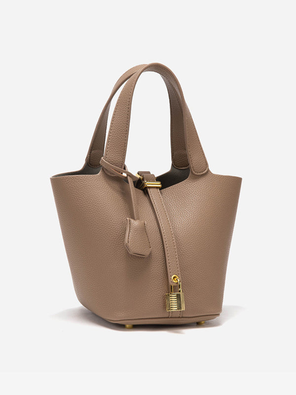 Glaiza | Elegancka Torebka typu Bucket Gold-Lock