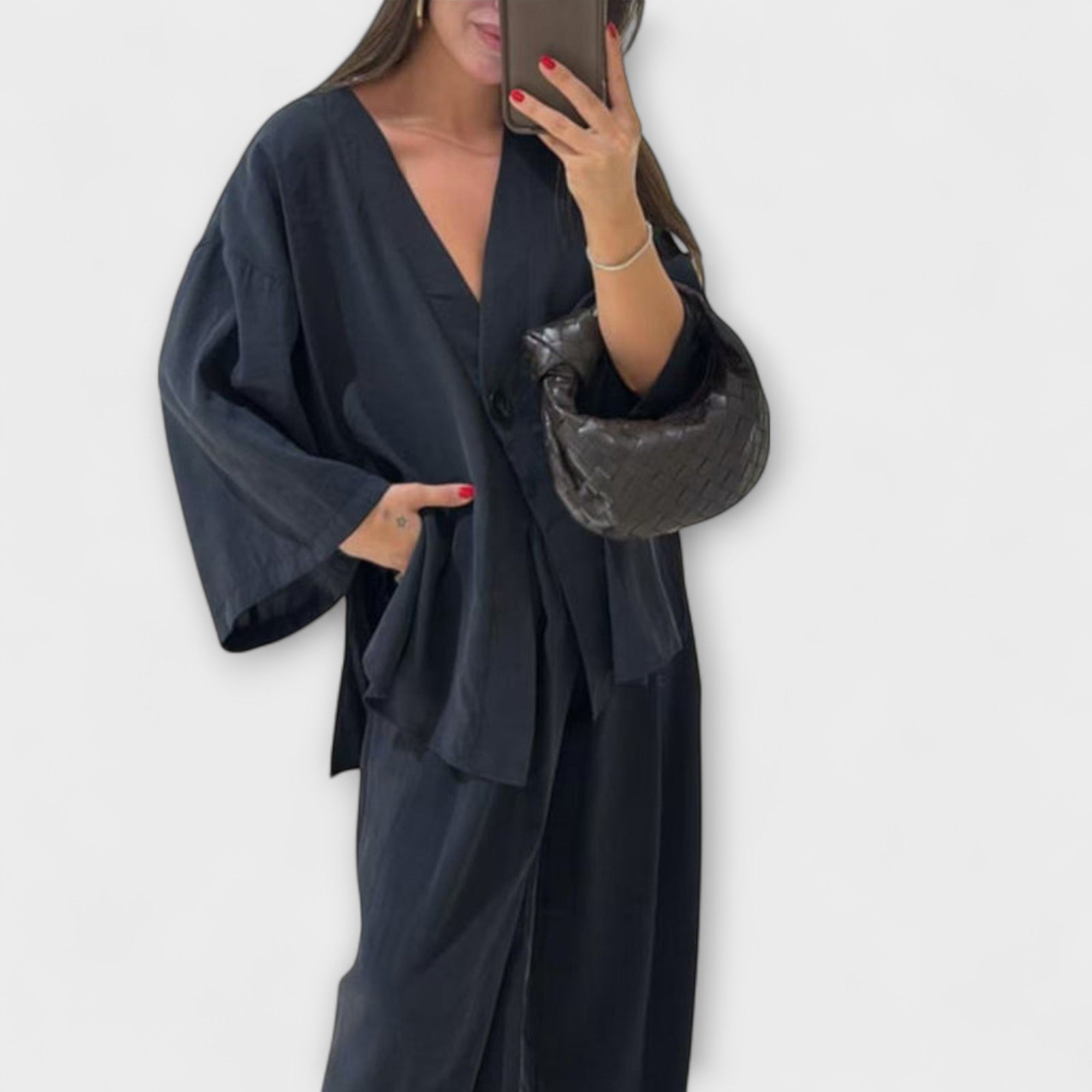 Jacqueline - Dwuwarstwowy top i spodnie