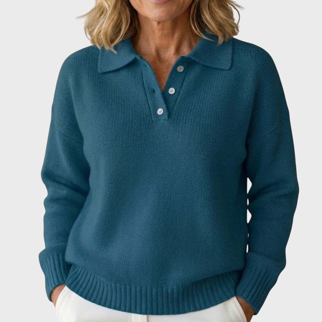 Elżbieta - Stylowy sweter z dekoltem