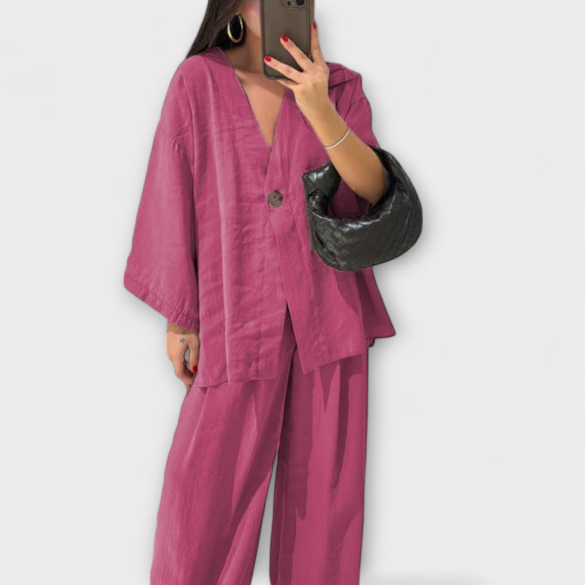 Jacqueline - Dwuwarstwowy top i spodnie