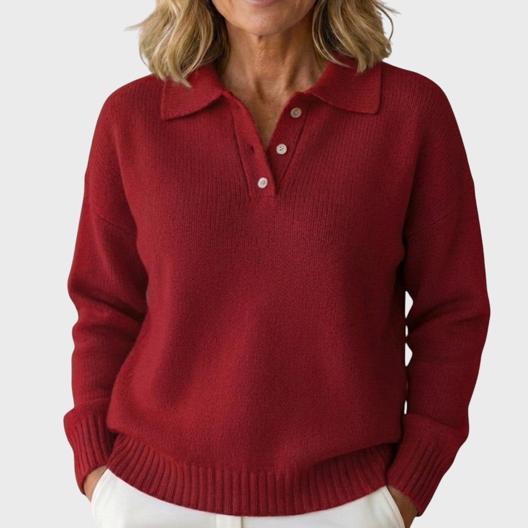 Elżbieta - Stylowy sweter z dekoltem