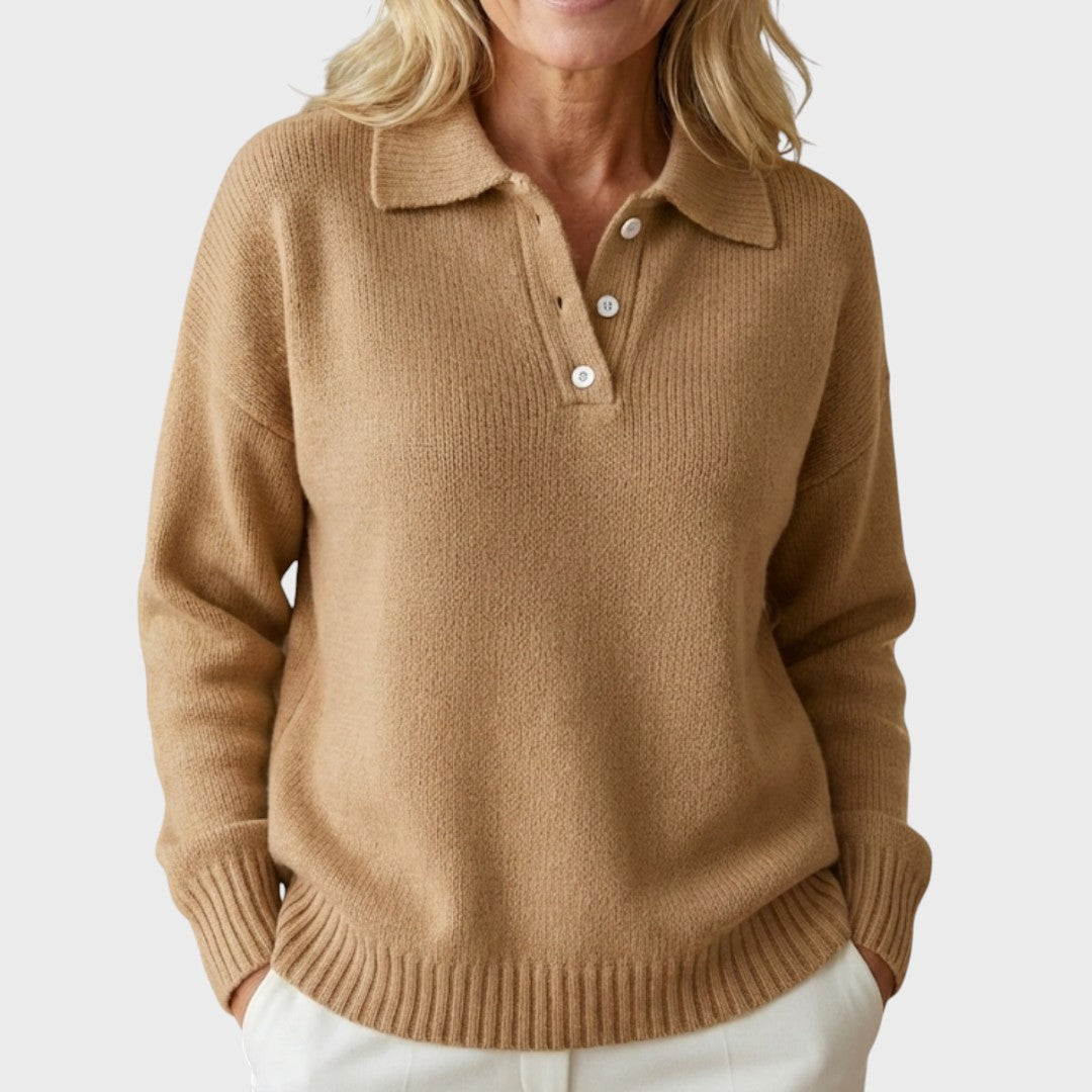 Elżbieta - Stylowy sweter z dekoltem