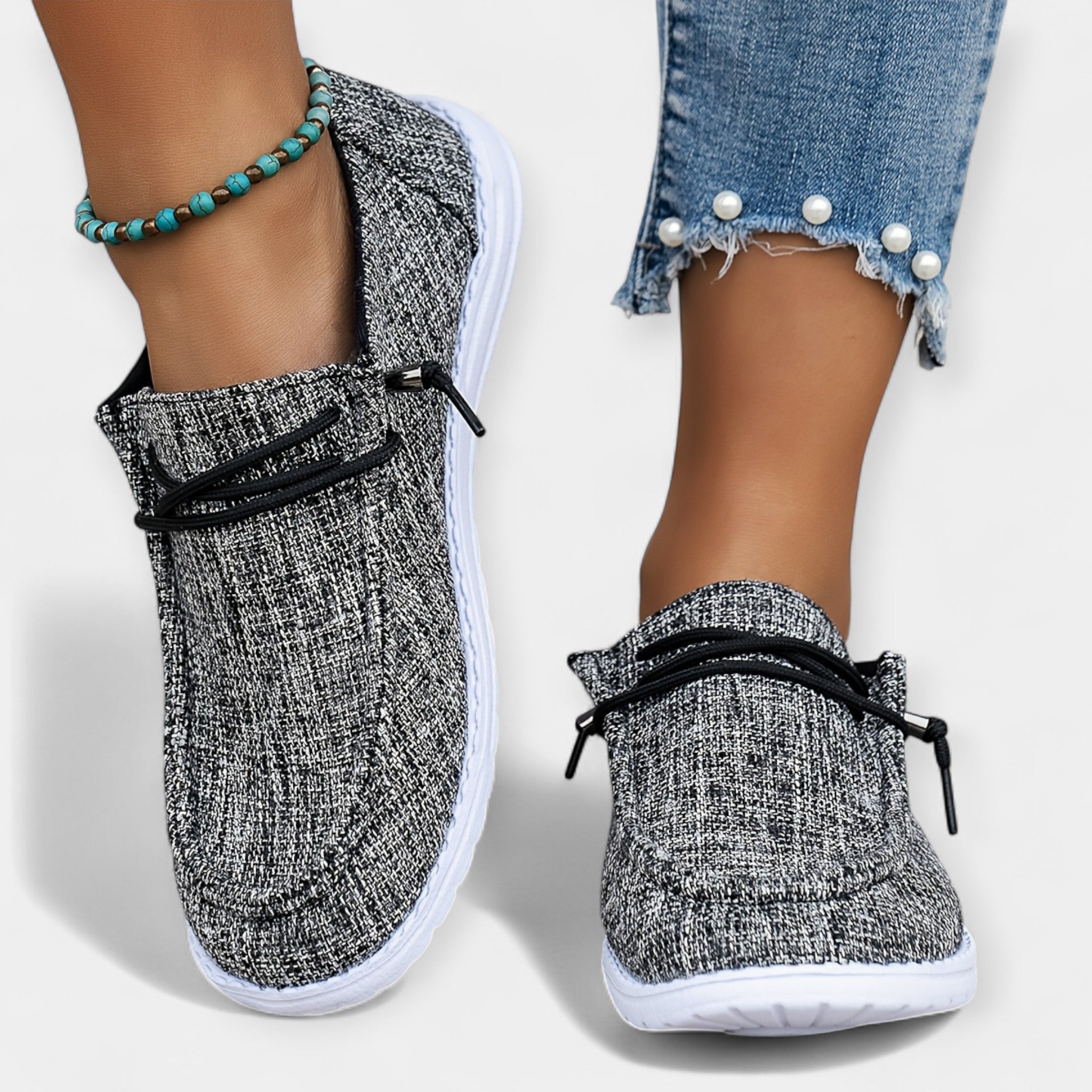 Věnceslava - Ponadczasowe Eleganckie Płaskie Buty Z Tkaniny