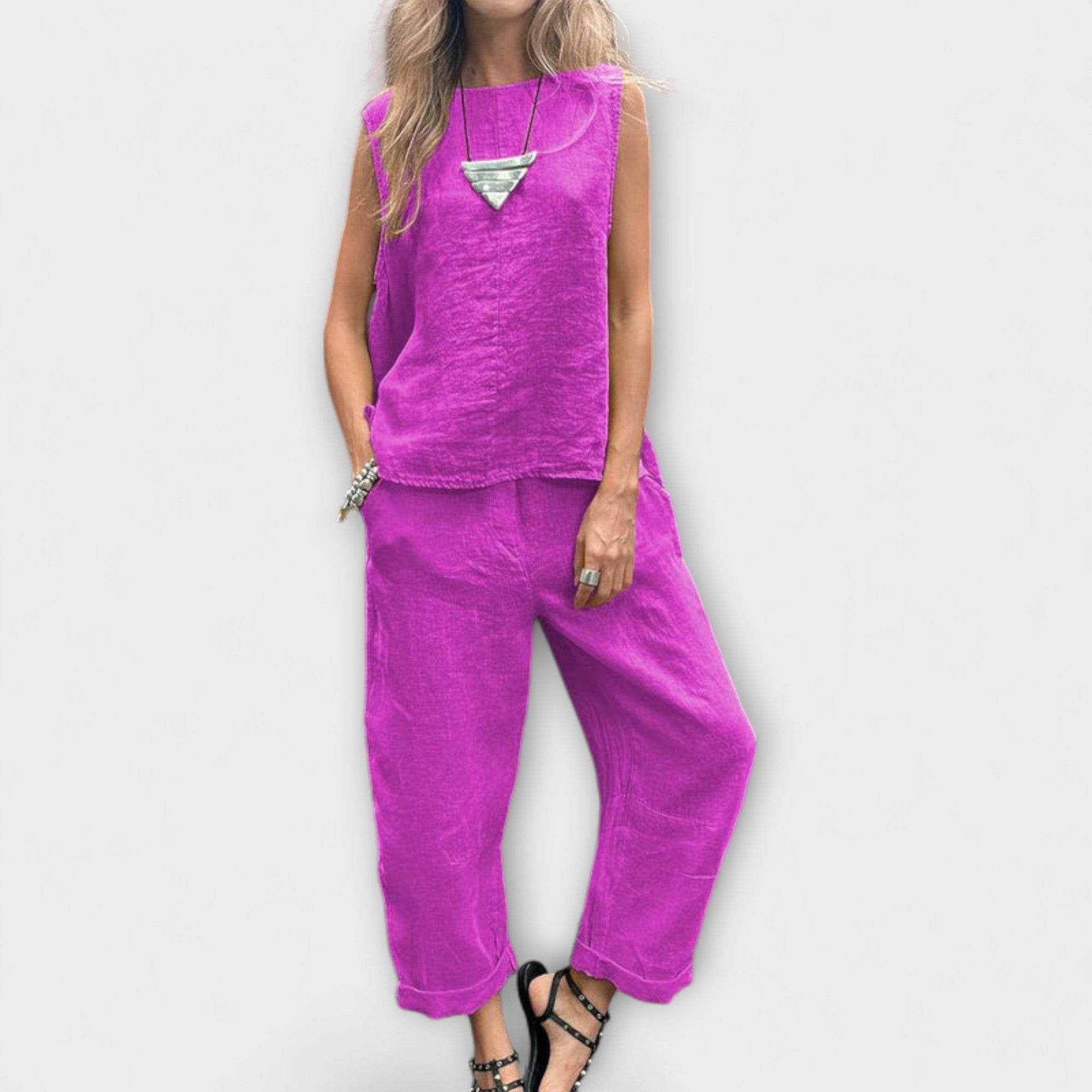 Jennifer - Luźny bawełniano-lniany strój