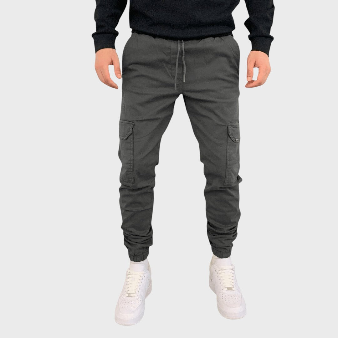 Bruno - Męskie spodnie cargo z elastycznym pasem