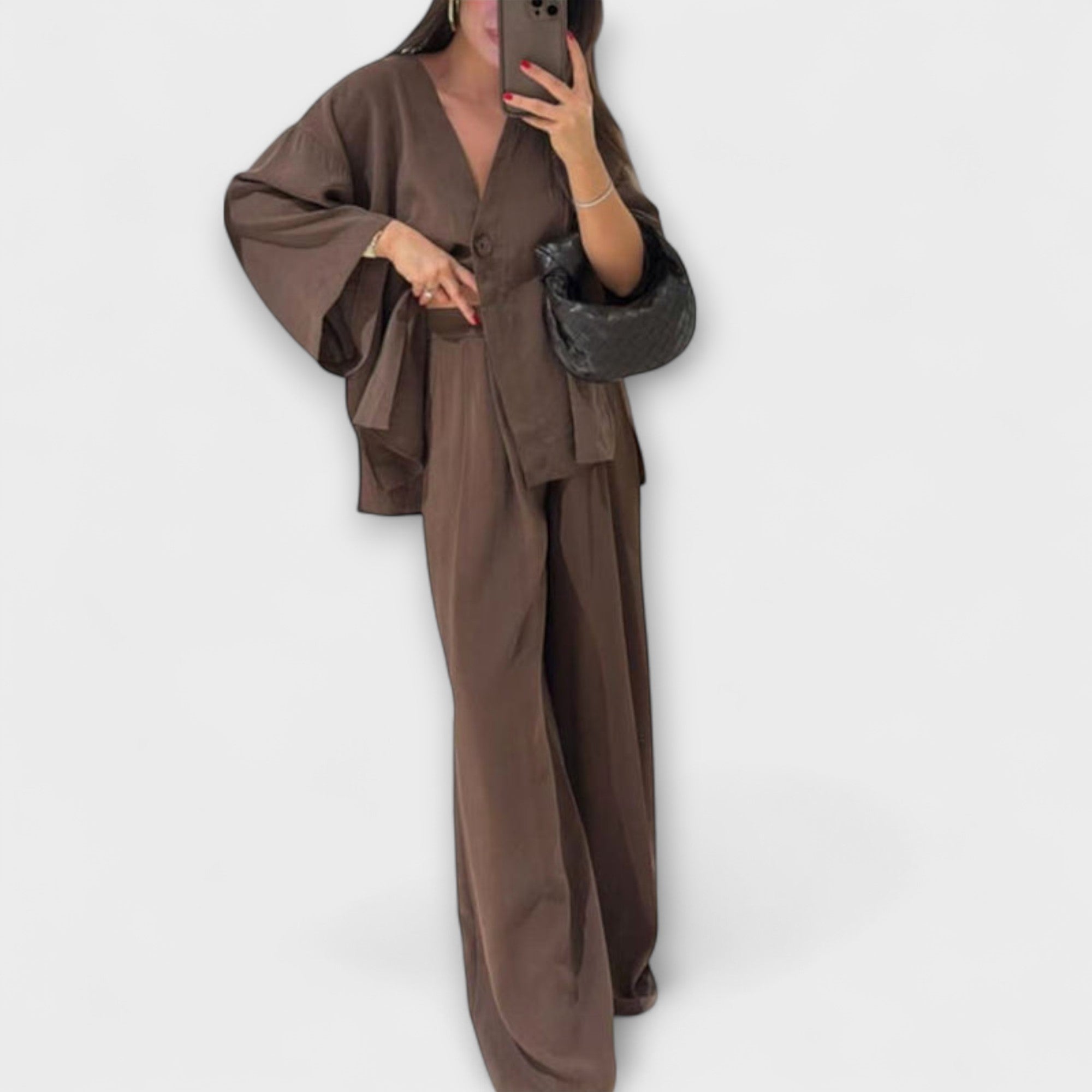 Jacqueline - Dwuwarstwowy top i spodnie