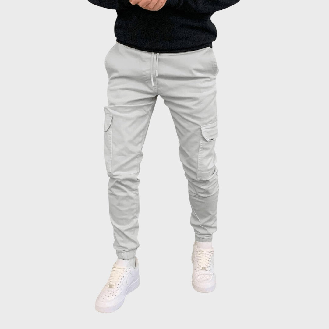 Bruno - Męskie spodnie cargo z elastycznym pasem