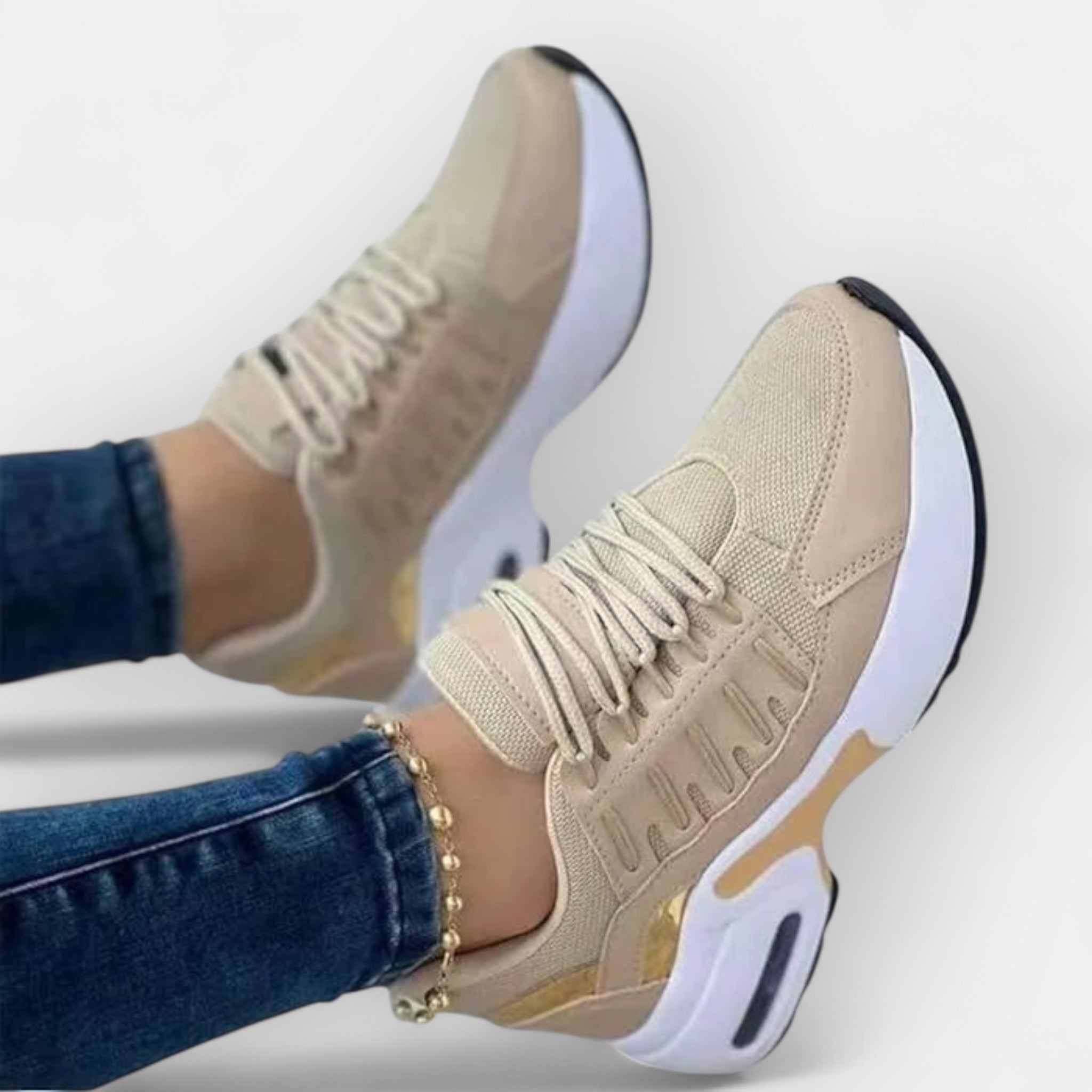 Magdaléna - Eleganckie Sneakersy na Spacer Ergonomiczne