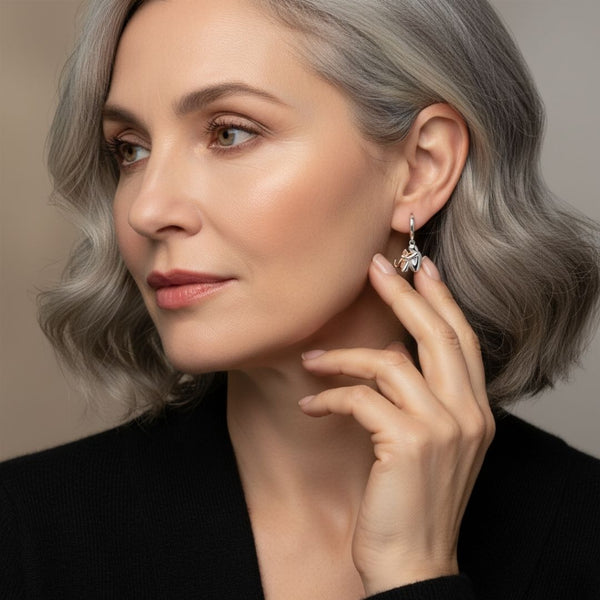 Lila | Kolczyki Ikona Kota (Okrągłe Zapięcie)