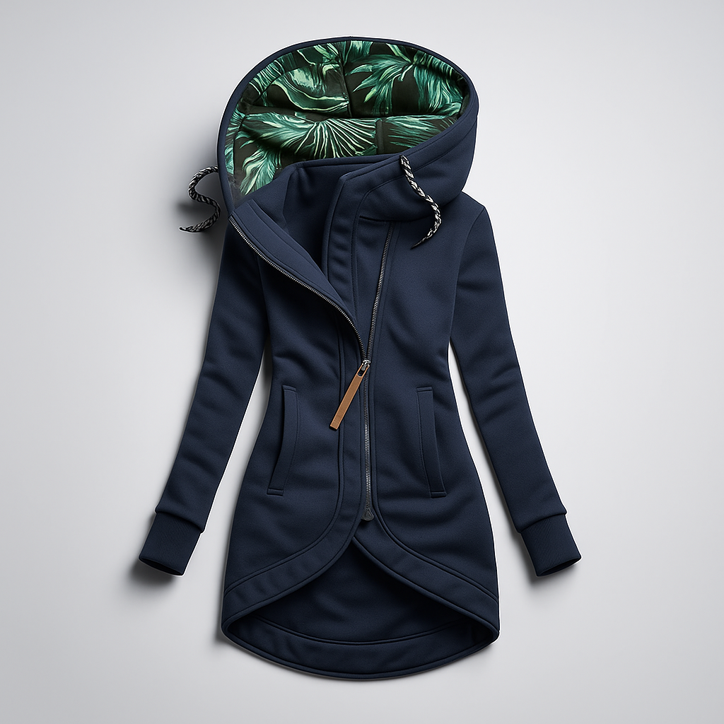 Patrycja - Elegancki i Ciepły Zimowy Płaszcz z Kapturem