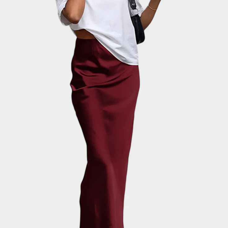 Faustyna - Maxi spódnica użytkowa o prostym designie i dopasowanym stylu