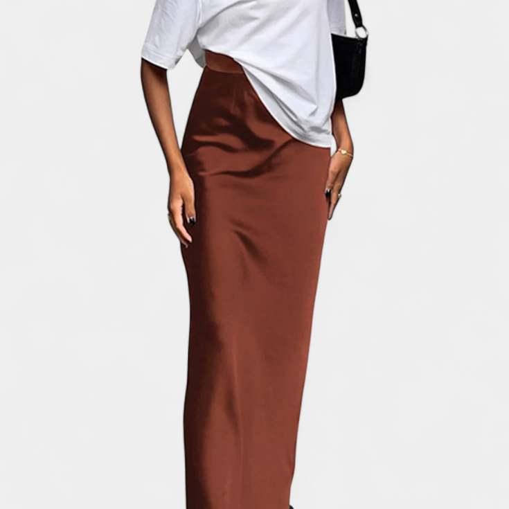 Faustyna - Maxi spódnica użytkowa o prostym designie i dopasowanym stylu