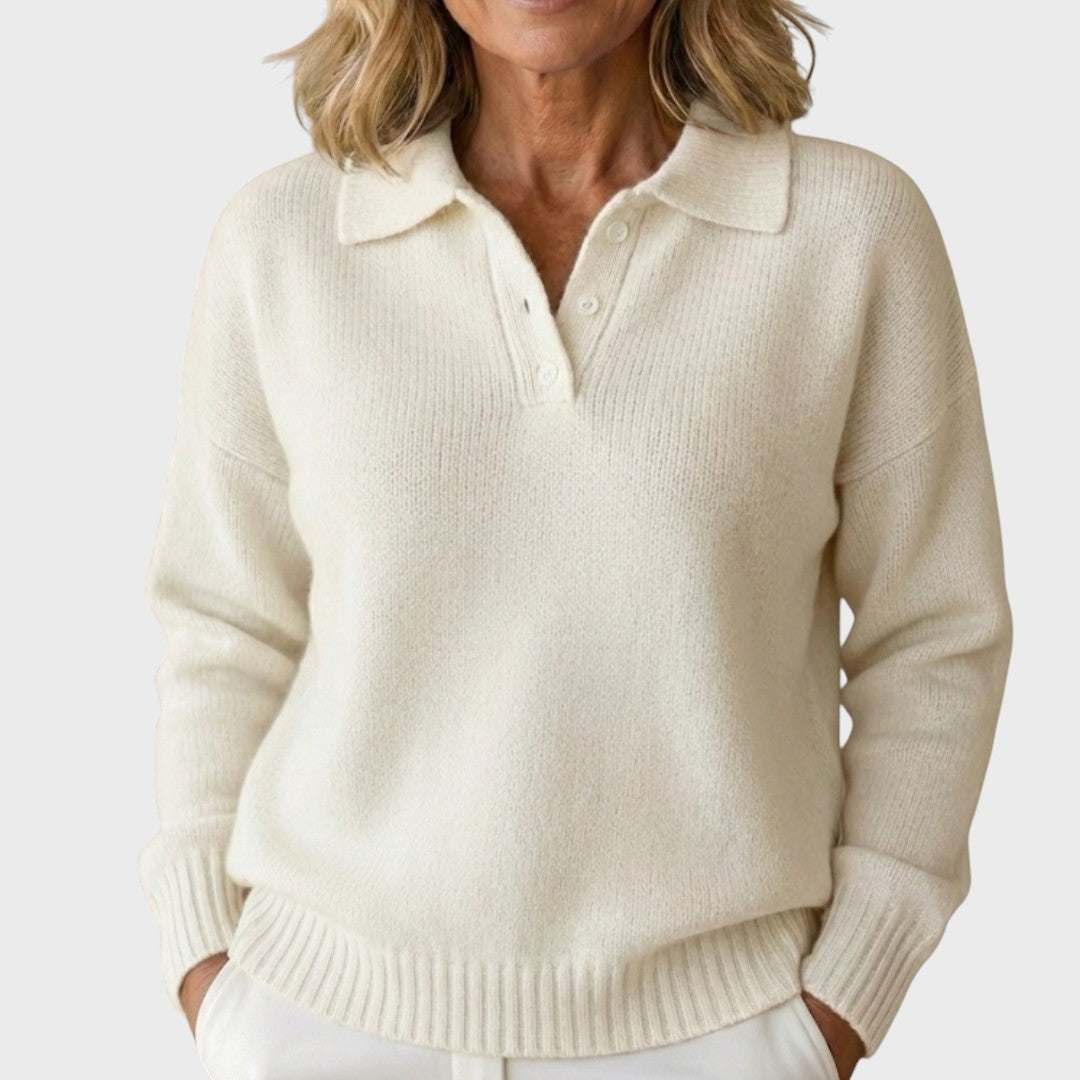 Elżbieta - Stylowy sweter z dekoltem