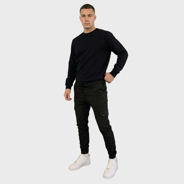 Bruno - Męskie spodnie cargo z elastycznym pasem