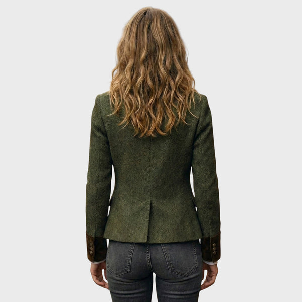 Ema - Wełniana marynarka w wzór rybiej ości