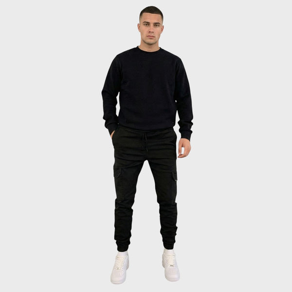 Bruno - Męskie spodnie cargo z elastycznym pasem