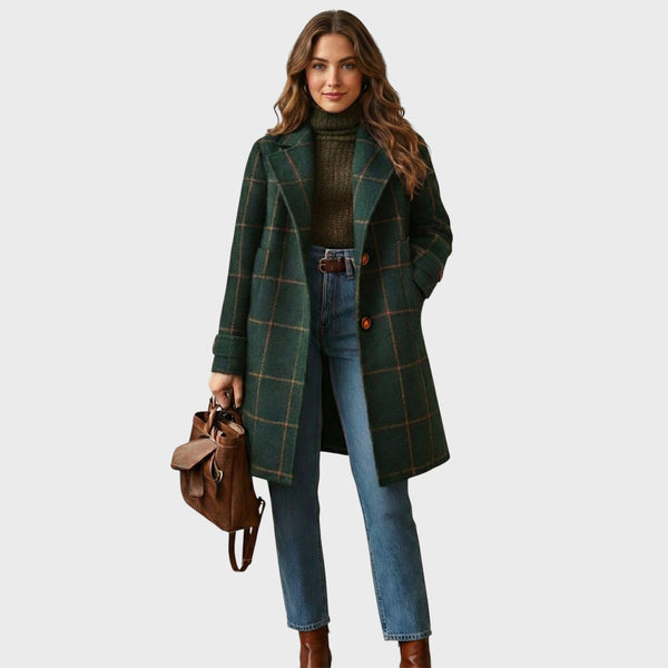 Klara - Klasyczny płaszcz w kratę