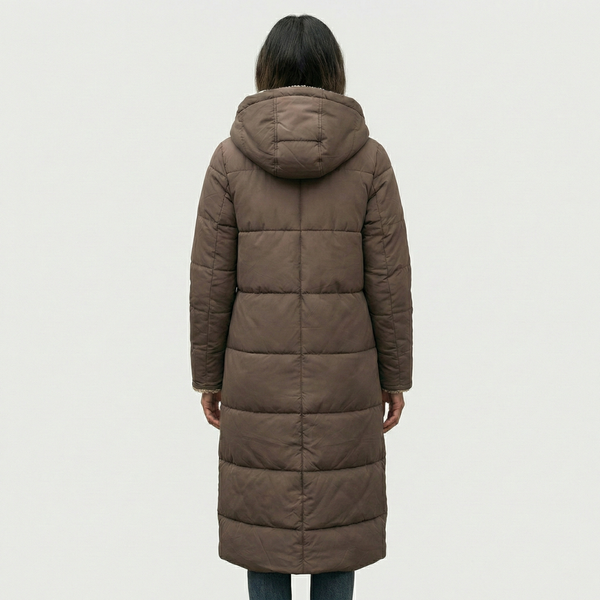 Kora - Ciepły płaszcz z futrzanym podszewką