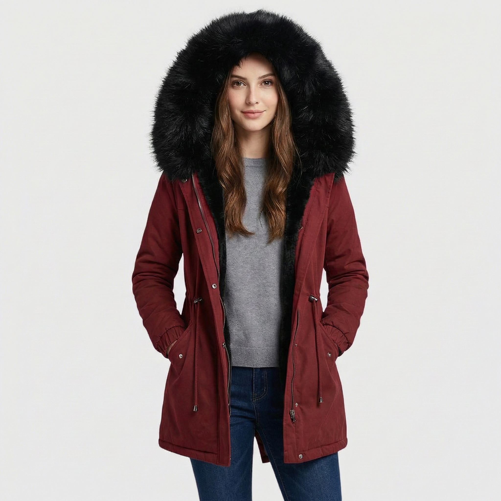 Adela - Parka z akcentem z sztucznego futra