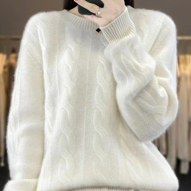 Angelika - Klasyczny Sweter z Ciepłej Przędzy