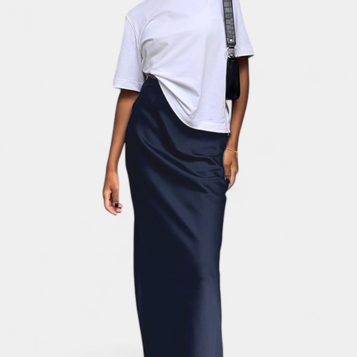 Faustyna - Maxi spódnica użytkowa o prostym designie i dopasowanym stylu