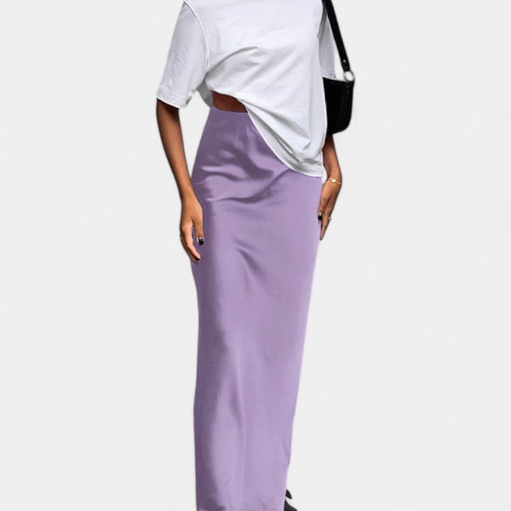 Faustyna - Maxi spódnica użytkowa o prostym designie i dopasowanym stylu