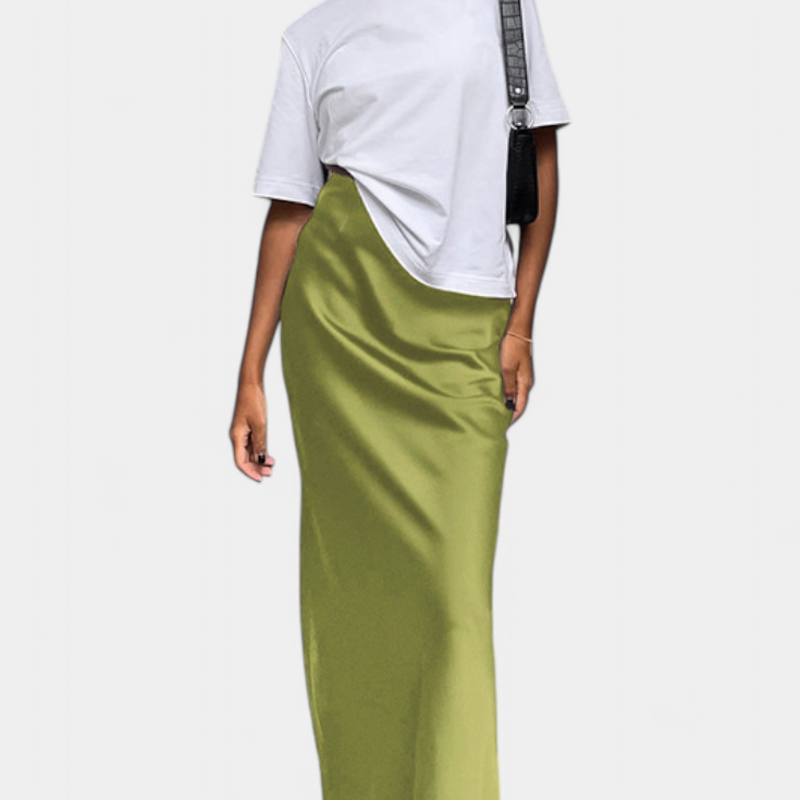 Faustyna - Maxi spódnica użytkowa o prostym designie i dopasowanym stylu