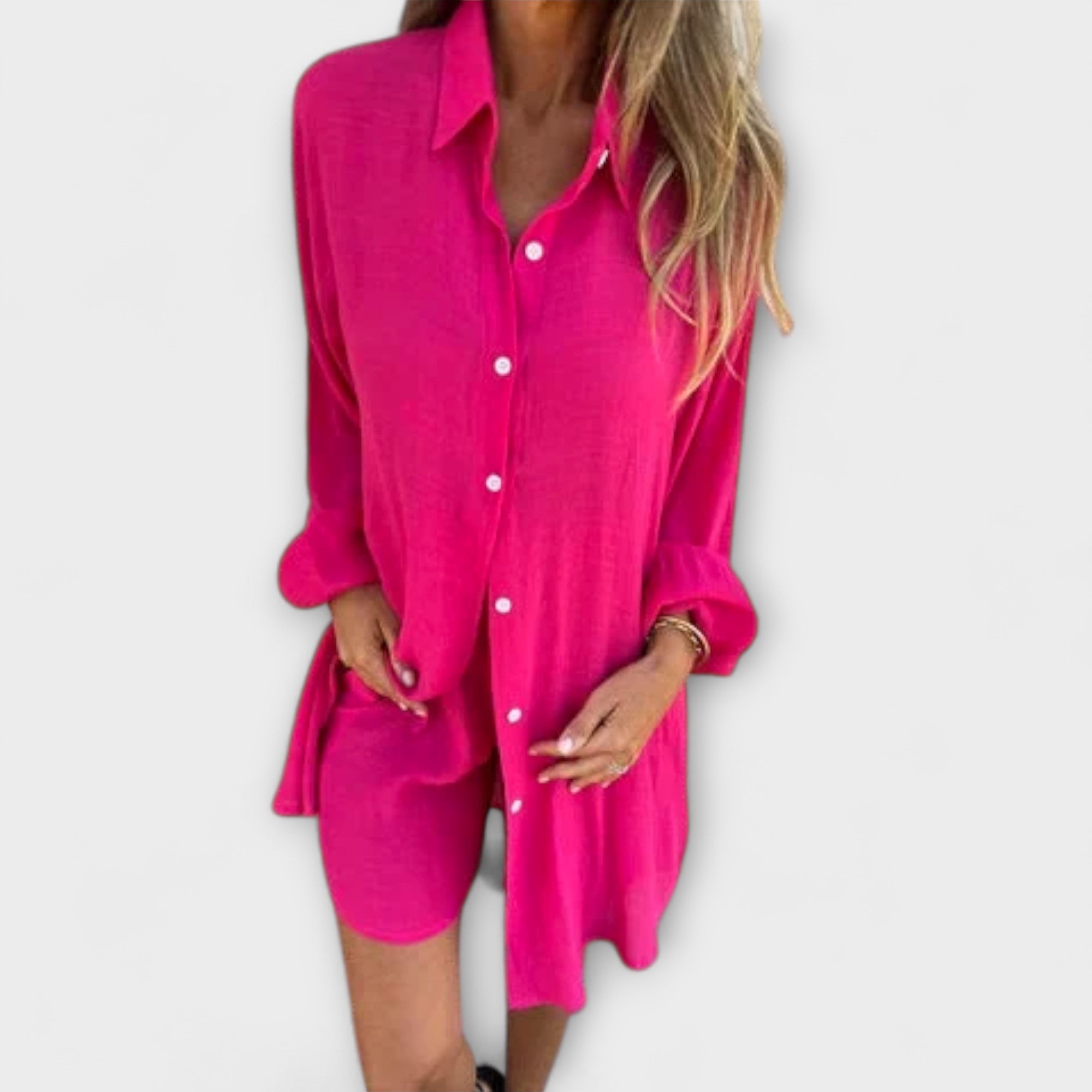 Lina | Lniany zestaw koszuli i szortów