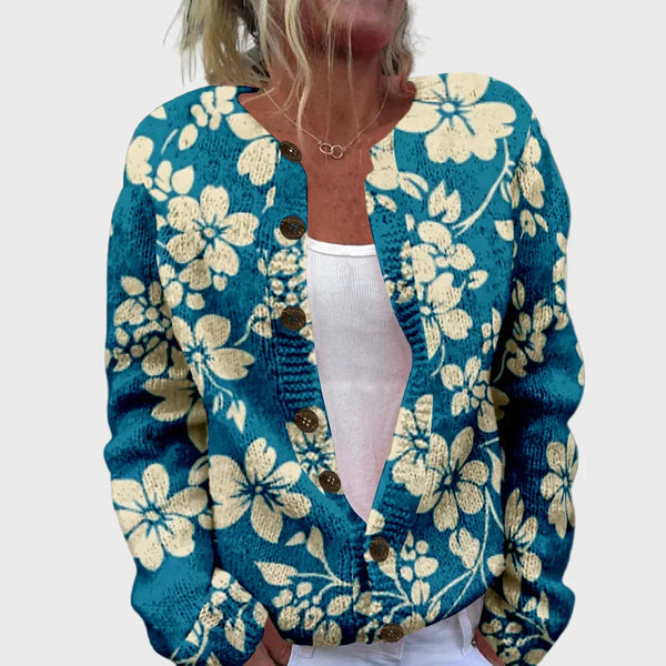 Elegancki sweter bez rękawów z wzorem