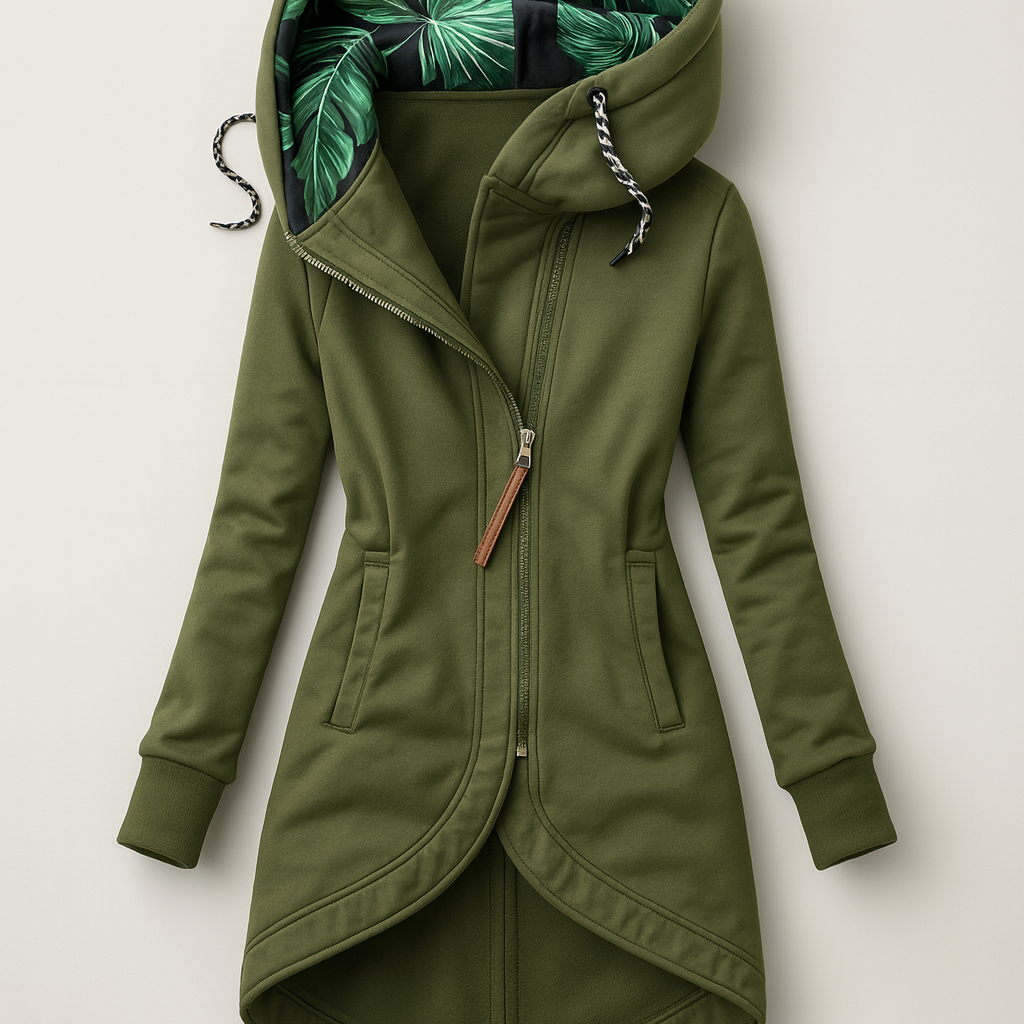 Patrycja - Elegancki i Ciepły Zimowy Płaszcz z Kapturem