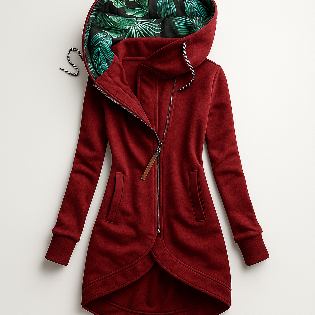 Patrycja - Elegancki i Ciepły Zimowy Płaszcz z Kapturem