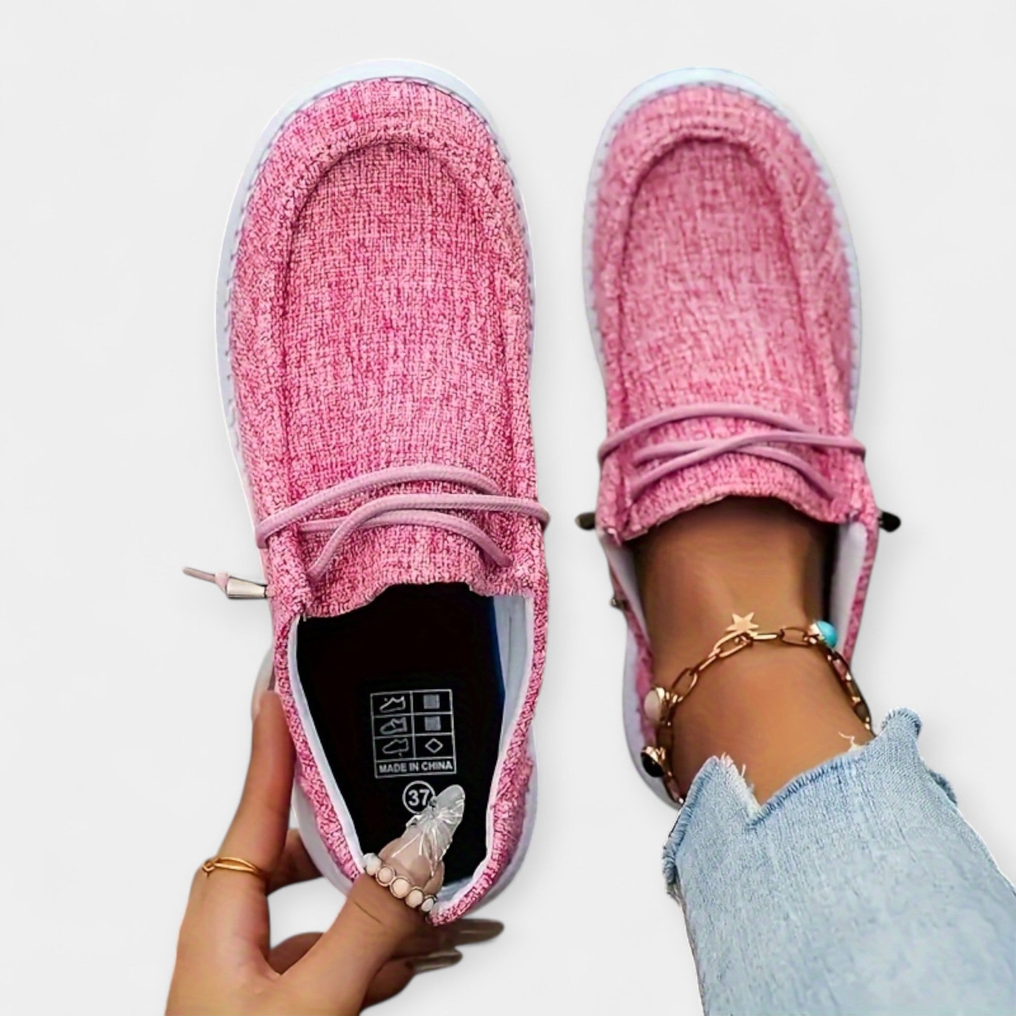 Věnceslava - Ponadczasowe Eleganckie Płaskie Buty Z Tkaniny