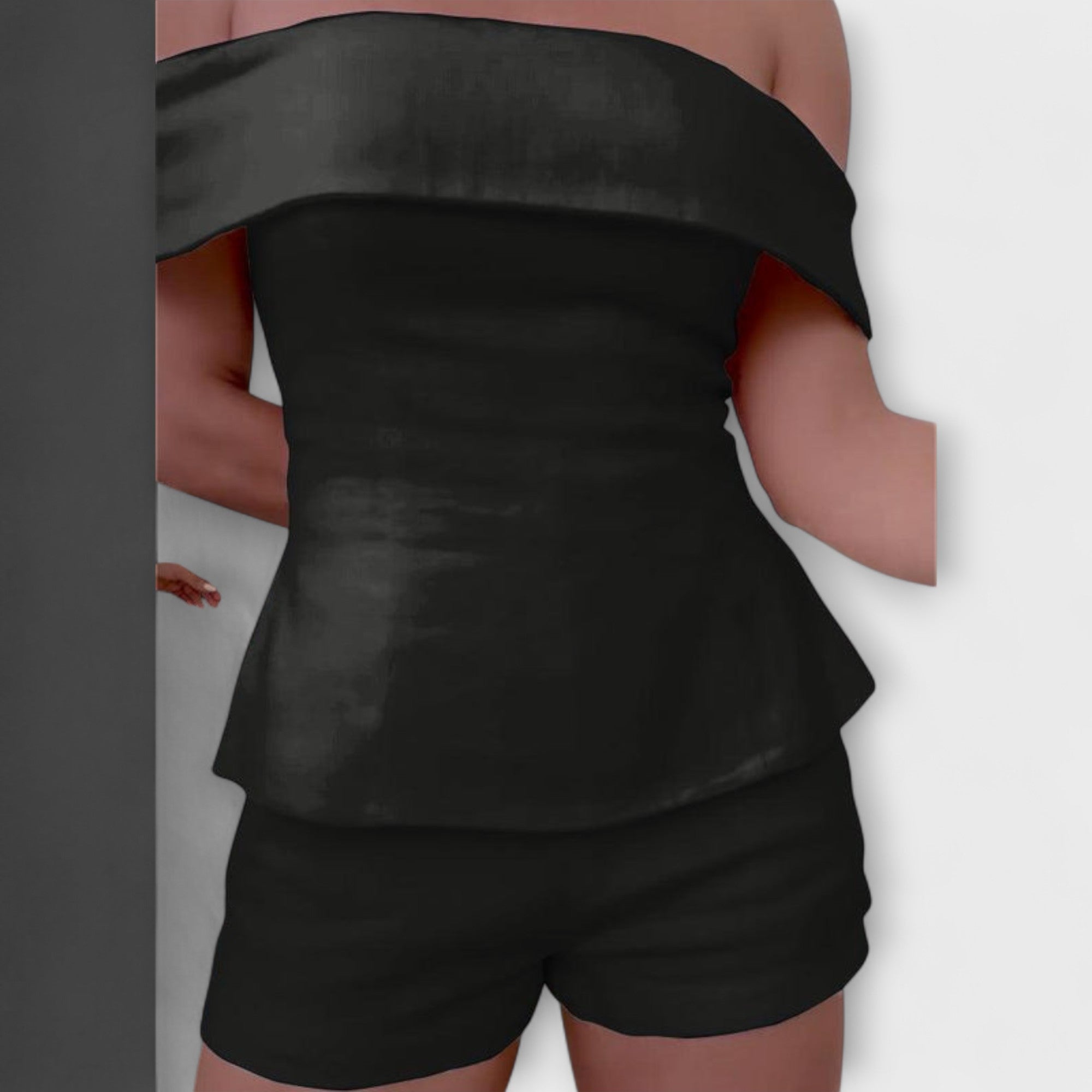 Olivia - Biały bawełniano-lniany dwuczęściowy zestaw