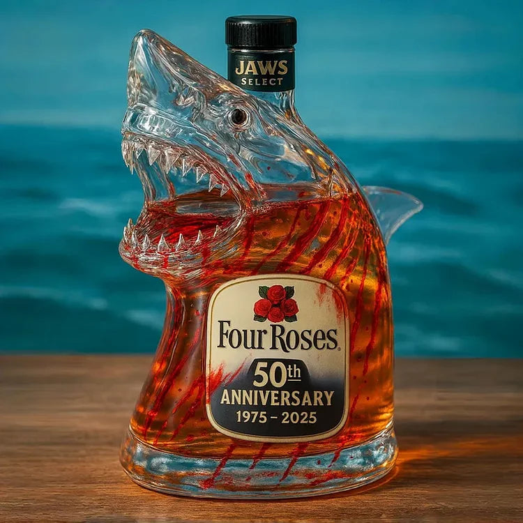 Limitowana edycja butelki whiskey Shark Jaws Anniversary