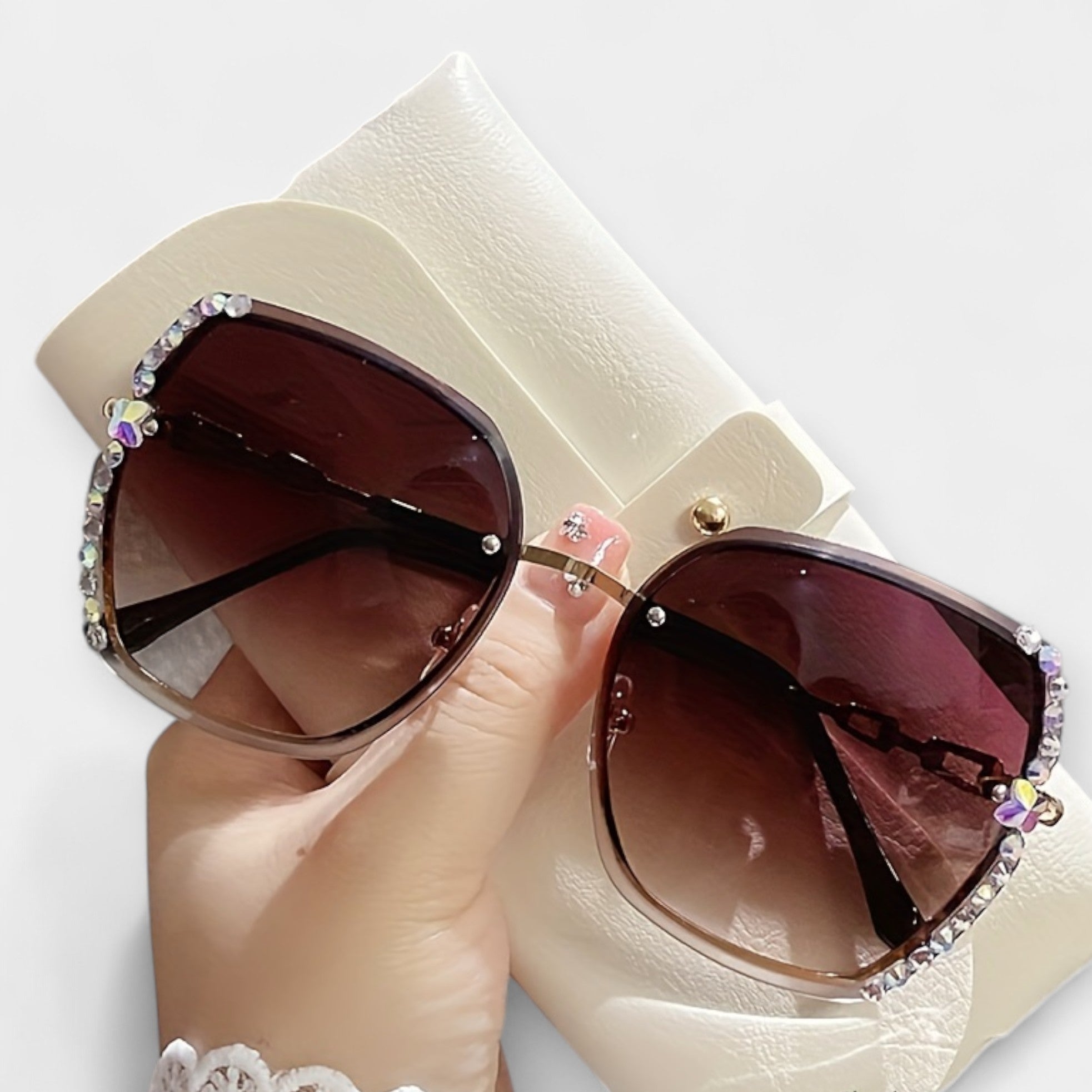 Lucie Eleganckie Metalowe Okulary Przeciwsłoneczne z Gradientowymi Soczewkami