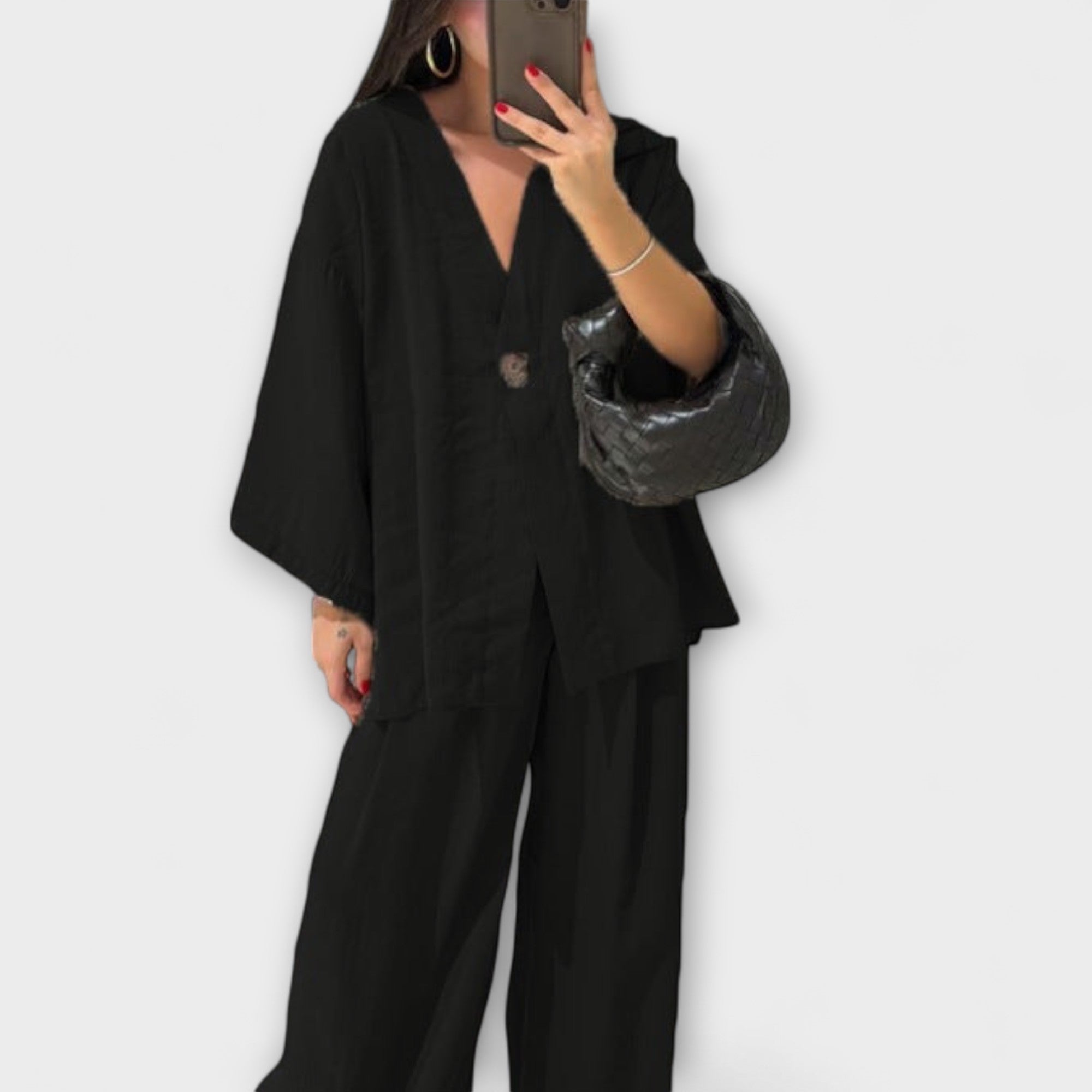 Jacqueline - Dwuwarstwowy top i spodnie