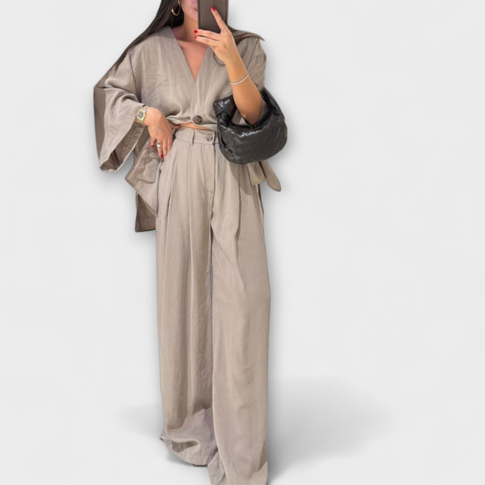 Jacqueline - Dwuwarstwowy top i spodnie