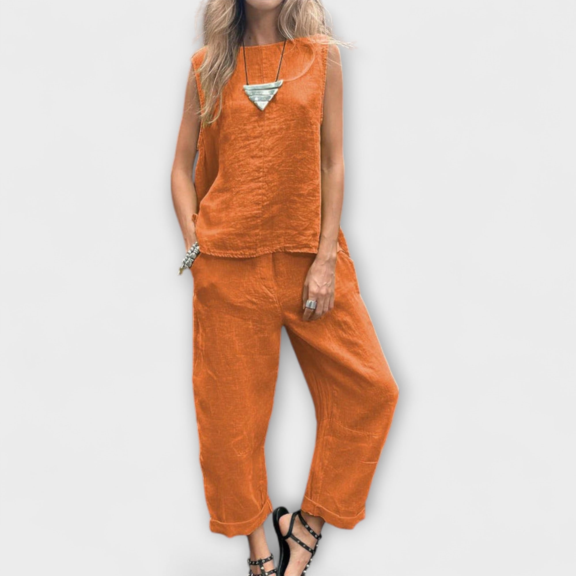 Jennifer - Luźny bawełniano-lniany strój