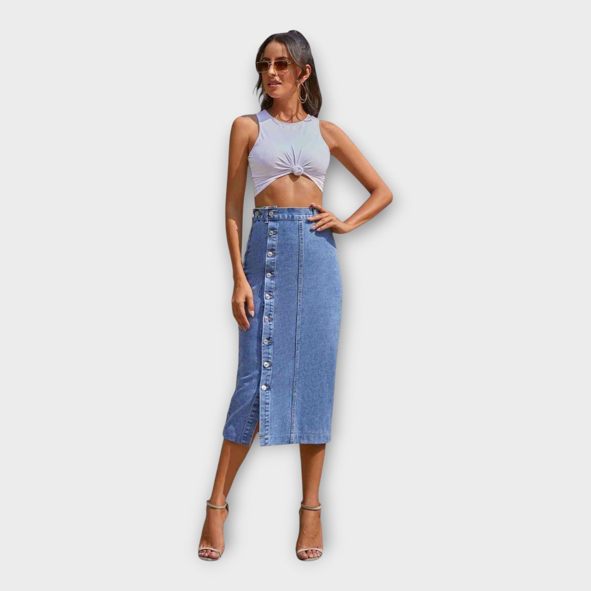 Karolína - Sofistikovaná Maxisuknia Z Guzikami Przewiewna