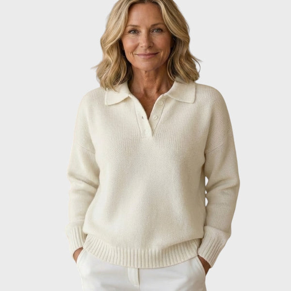 Elżbieta - Stylowy sweter z dekoltem