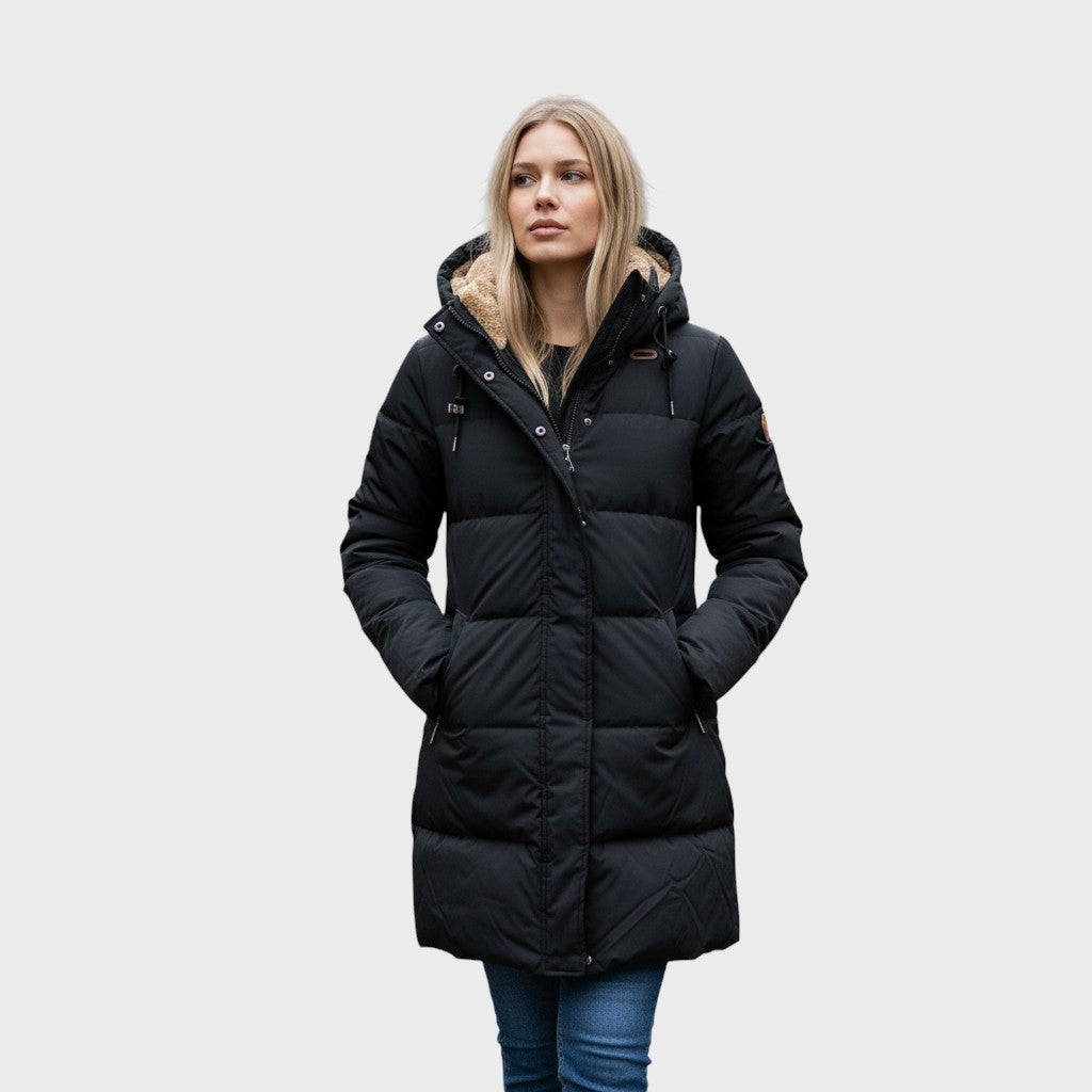 Kamila - Pikowany zimowy płaszcz z pluszową podszewką